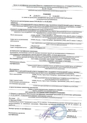 Сертификат соответствия продукции CBD