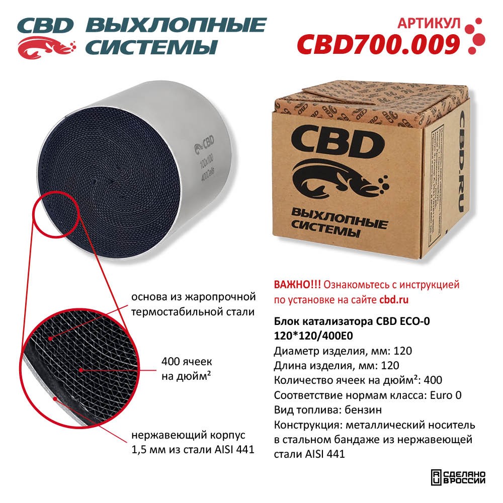 Блок катализатора CBD ECO-0 120*120/400Е0 - CBD